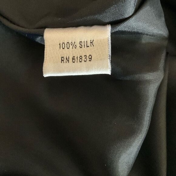 Teri John Skirt Midi A-Line Silk Black Back Zipper Clasp Closure Women Size 16 - Picture 4 of 9